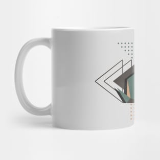 Vintage Geometric Cat, abstract shapes symmetrical design Mug